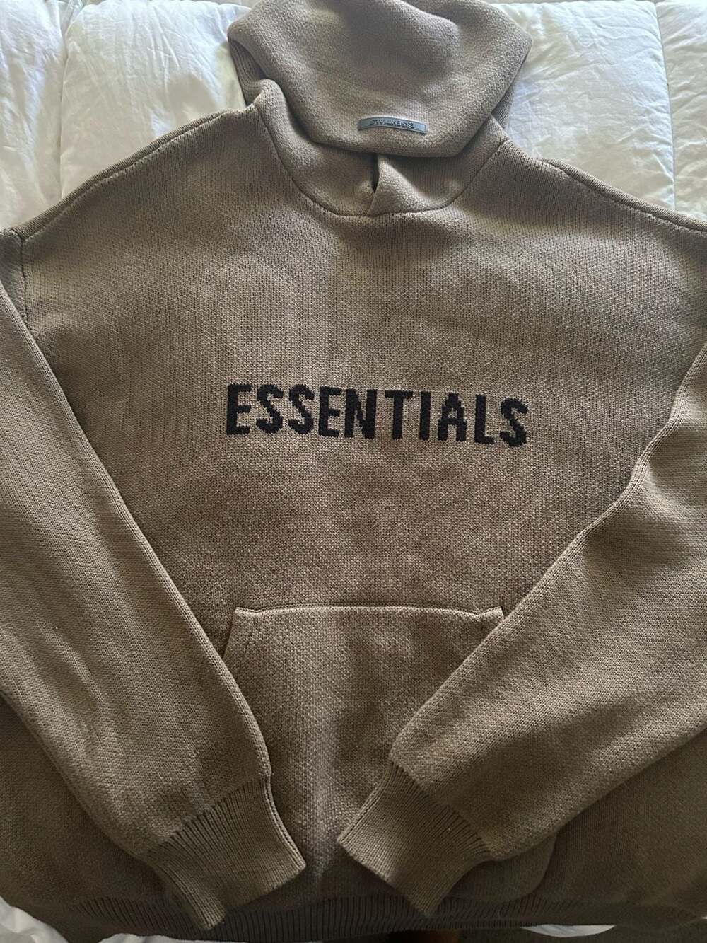 Fear of God Essentials Knit Pullover Hoodie - Taupe/Harvest